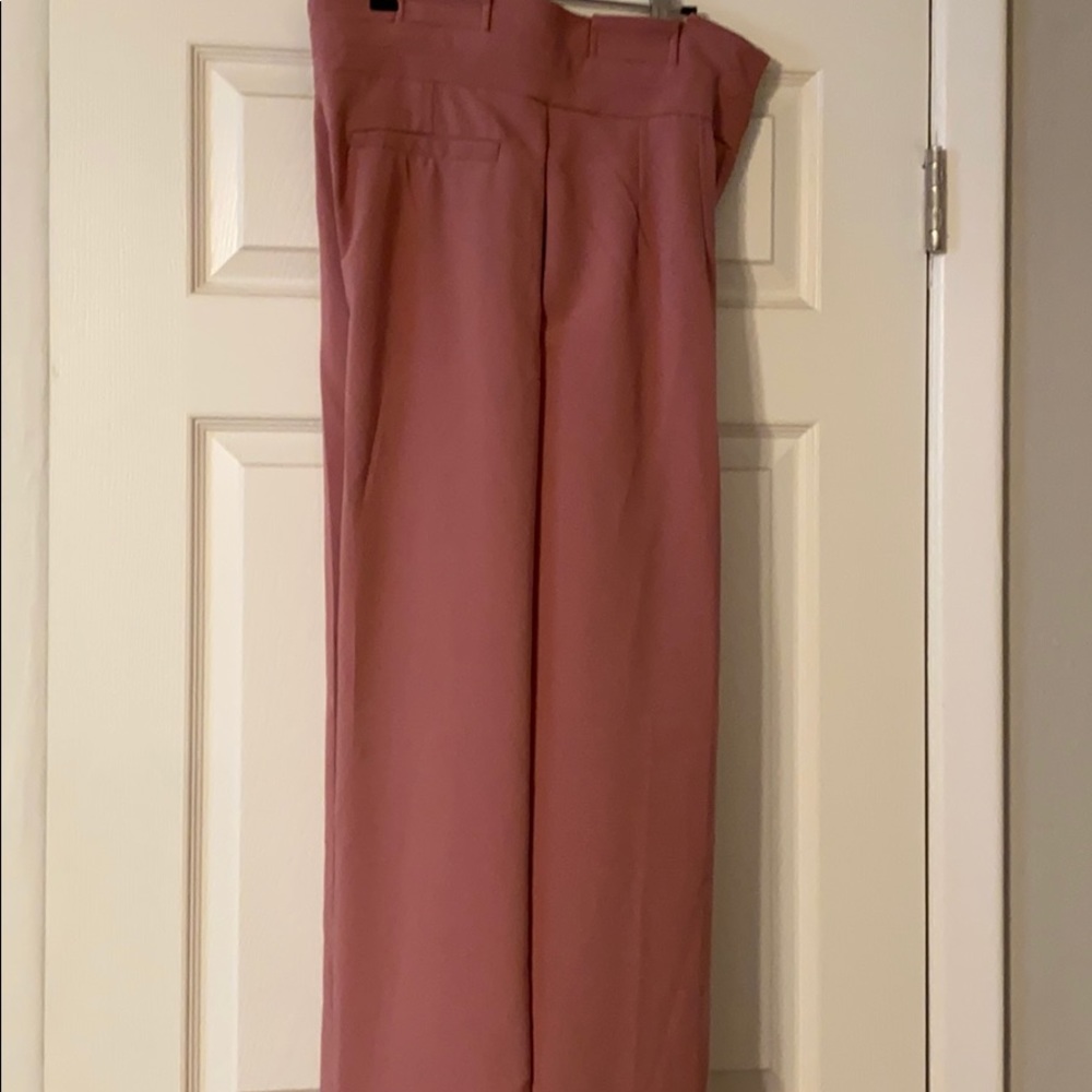 Wide leg paper bag waist dress pants